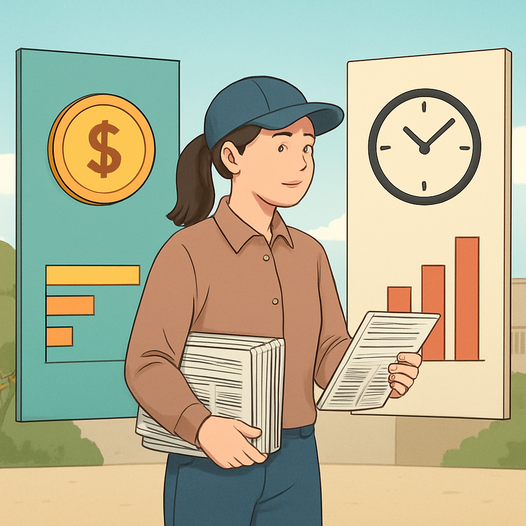 보도알바 시급과 근무시간 비교 이미지