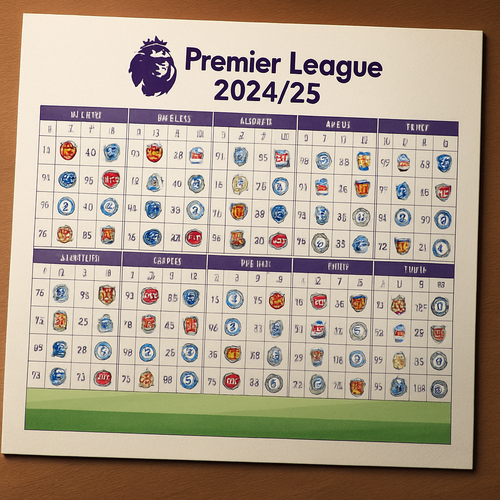 프리미어리그 2024/25 경기 일정표 이미지